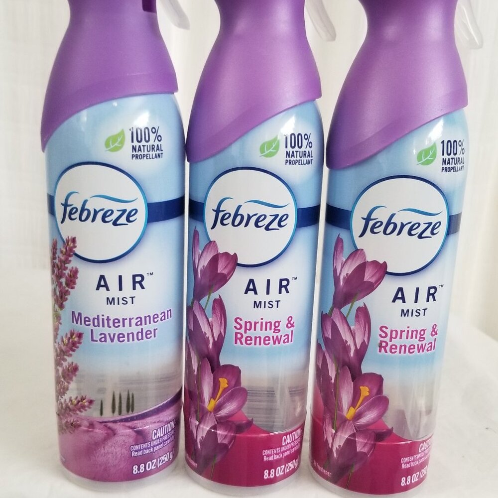 Febreze Air Mist 100% Natural Propellant 8.80 Oz each 3 Bottles Brand New